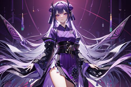 highly insanely detailed, masterpiece, top quality, best quality, highres, 4k, 8k, RAW photo, (very aesthetic, beautiful and aesthetic),  
(code_style,codestyle),japanese text,(sympattern,geometric pattern), 
<lora:CodeStyle (half generic class)_564920:0.5>, 
(1girl:1.3), 1other, 
(pure purple background,transparent background:1.2),âââ