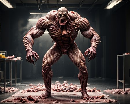 raw photo,cinematic shot,photorealistic,solo,a fleshmutant,full body    <lora:Fleshmutant_R2-000003:1>