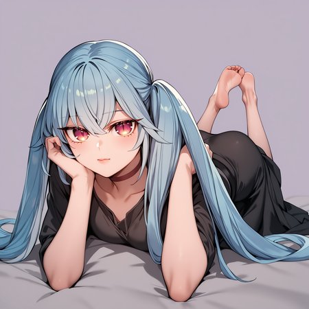 masterpiece,best quality,newest,absurdres,highres,<lora:noobai_ep11_stabilizer_v0.138_fp16:1>,<lora:Lily_2:1>,lily,long hair,blue hair,maid,full body,