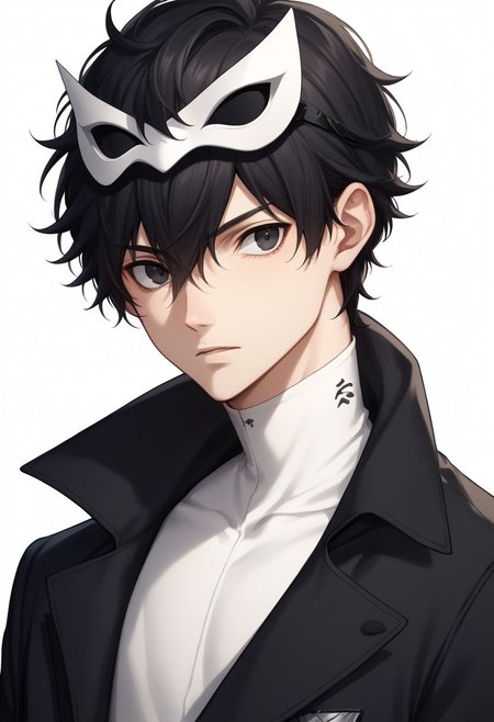 score_9, score_8_up, source_anime, highly detailed, 1boy, solo, male_focus, slender, skinny, 
ren, 1boy, male focus, black hair, solo, mask, simple background, black eyes, white background, looking at viewer, black coat, upper body, coat, hair between eyes,
outside,