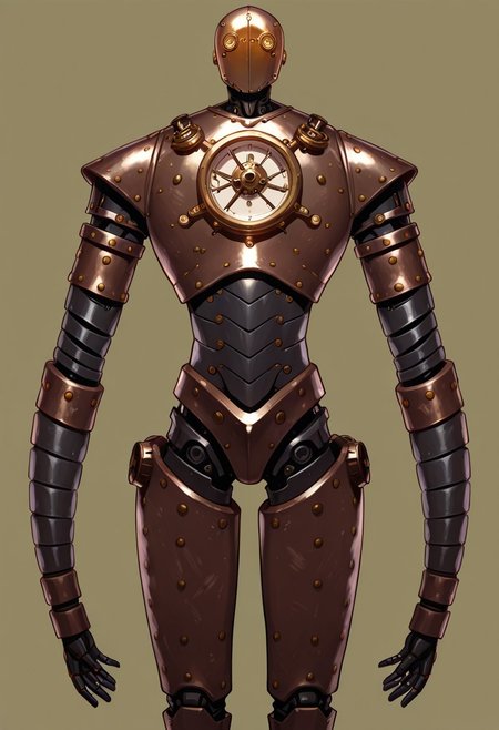 masterpiece, best quality, 
BREAK, (solo), 1other, ((humanoid)), (((no human))), (((steampunk))), (((mechanical body))), (((automaton))), 
 (segmented arms), 
 looking at viewer, standing, 
<segment:yolo-Anzhc Face seg 640 v2 y8n.pt,0.4,0.5//cid=1>
simple background,