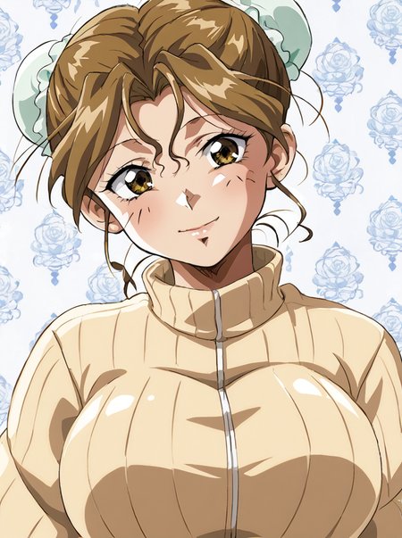 detailed background, shiny skin,  rating safe, 
<lora:engawa.pony:1.0>,
engawa, 
akira, 
large breasts, 
clothed girl, 
looking at viewer,