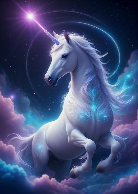 Create a mesmerizing artwork featuring a majestic unicorn surrounded by a magical aura, exuding an air of mystique and enchantment. The unicorn's iridescent horn gleams with a radiant light, casting a spellbinding glow upon its surroundings. The scene is infused with seapunk elements, blending fantastical marine motifs with futuristic aesthetics. The unicorn, a fantastic and ethereal creature, stands tall and proud, embodying grace and power. The artwork captures the essence of a beautiful and captivating artist rendering, reminiscent of the mesmerizing style of Anne Stokes. Alexandria Ocasio-Cortez, a symbol of strength and resilience, is depicted in a fantasy MMO setting, surrounded by a world of magic and wonder.
<lora:PonySpiritAnimals:1> Spirit animal,  sparkling kawaii little baby unicorn sitting on a cloud of nebula dust, light shines through, magical artifact, very detailed, amazing quality, intricate, cinematic light, highly detail, beautiful, surreal, dramatic, galaxy
unicorn with radiant grace made of shadowislexl, intricate details, colorful, magical, fantastical, detailed background, sharp details, glowing, ghostly