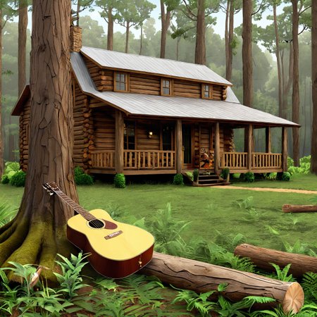 Down in Louisiana close to New Orleans
Way back up in the woods among the evergreens
There stood a log cabin made of earth and wood
Where lived a country boy named Johnny B. Goode
He never ever learned to read or write so well
But he could play a guitar just like a-ringin' a bell  <lora:add-detail-xl:1> <lora:Rainwater_Style_SDXL:1>