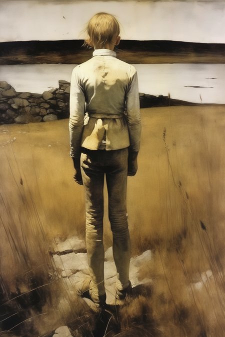 <lora:Andrew Wyeth Style:1>Andrew Wyeth Style - artwork in the style of Andrew Wyeth