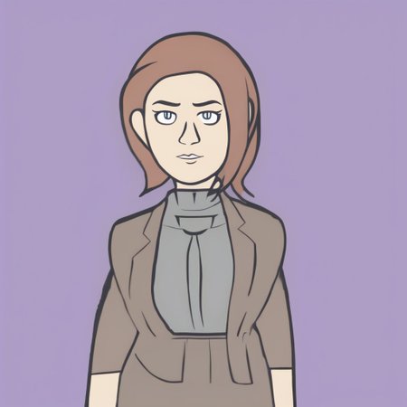 woman big breasts cartoon style outlines flat colors