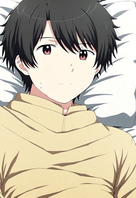 high resolution, solo, best quality, 1Boy, Inaho Kaizuka, Black Hair, Slice Of Life, OverallDetail