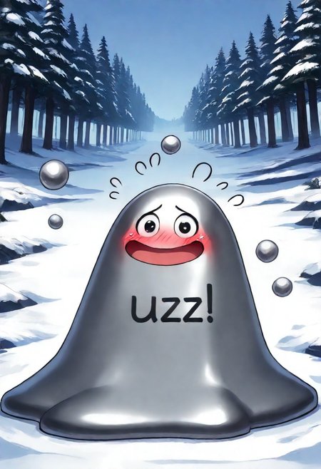 masterpiece,extreme detailed,full_body BREAK no humans,no_legs,day,nature,forest BREAK hagurin,:D,sparkle,bubble,<lora:hagurin-IL:1>,blush,looking at viewer,embarrassed,sweatdrop,flying sweatdrops,need_buzz,holding sign,<lora:NeedBuzz_sign_Illustrious:1>,