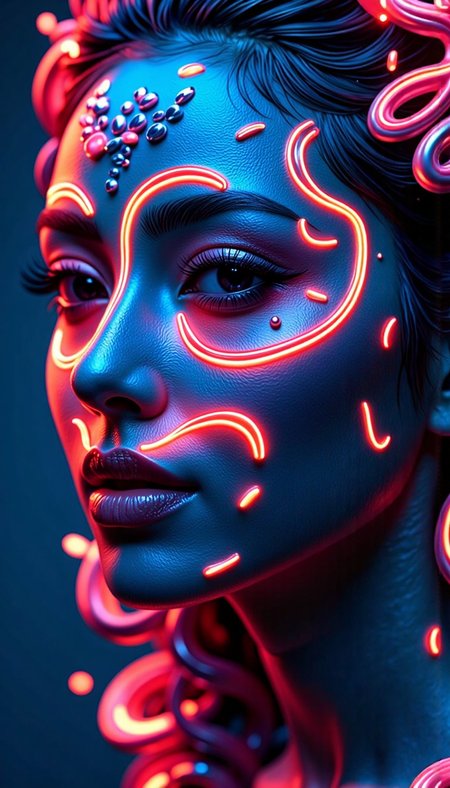 Superbe image d'argile 3D psychédélique très détaillée avec un design symétrique ressemblant à une structure organique ou faciale féminine. Utilisez des ondulés vibrants de couleur néon, formant un motif complexe de mains avec une texture, comme des rubans ou des fils en quatre dimensions. Les lignes doivent apparaître lumineuses sur un fond sombre, améliorant la vivacité et l’effet lumineux des couleurs, ce qui donne une apparence visuellement dynamique et surnaturelle. Détails nets, rubans flottants et contorsionnés, rendu d'octane 3D, éclaboussures tourbillonnantes, fusion, maximalisme, rendu d'octane, irréel, 8k, profondeur de champ, bokeh, vue de face, magnifique, hyper réaliste, couleurs vives, motifs complexes. collectionné par FreelancesParis.FR
<lora:Asian_Beauty.safetensors:1.0:1.0> <lora:wow_details.safetensors:1.0:1.0>