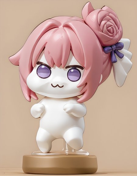 score_9, score_8_up, score_7_up,  amiibo, figure, solo, full body, doro, creature, chibi, :3, no humans, solid circle eyes, no pupils, white skin, four legs, pink hair, purple eyes, hair bun, hair bow <lora:Amiibo_pdxl_Incrs_v1:1> <lora:Doro_X_PDXL_V1:1>