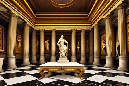 (masterpiece:1.2), (best quality,:1.2), 8k, HDR, ultra detailed, ((photorealistic)), professional light, cinematic lighting, fashion photography, ambient lighting, face lighting, <lora:detail_slider_v4:1>, Fantasy picture, OverallDetail, large ancient room with a marble table, and with a statue on the floor in the middle, RomInt, <lora:RomanInterior-10:1>, epiCPhoto