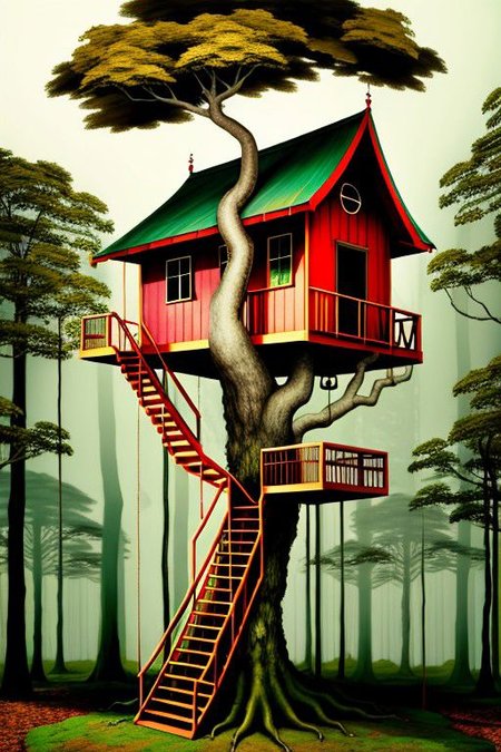 tree house <lora:surrealismai_128:1> surrealismai