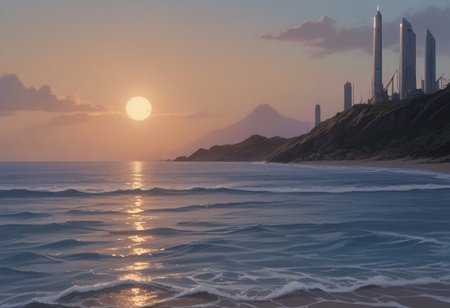 score_9, score_8_up, score_7_up, Expressiveh, best quality, detailed background, ((futanari, futa, mature,  trans woman)), beautiful, A lone figure stands on a desolate beach, barefoot in the sand, facing the endless ocean under a pale, golden-tinted sky. The sea is calm and natural in color, yet the air feels heavy with an unspoken stillness. In the distance, a colossal, broken piece of EVA-01’s armor lies half-submerged and overgrown with moss, like a forgotten relic. Scattered white crosses rise from the ocean surface far beyond the horizon. Faint silhouettes of human shapes dissolve into LCL mist along the shoreline. The character stares silently, contemplative, distant—an ambiguous sense of peace and loss fills the scene. (Evangelion post-Instrumentality:1.3), (soft natural lighting:1.2), (ethereal atmosphere:1.3), (realistic proportions), (anime style), (symbolic decay), (dreamlike tone), (natural ocean:1.2), (emotional solitude)