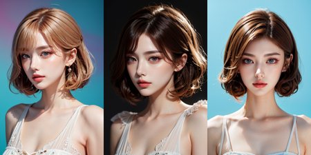 highly insanely detailed, masterpiece, top quality, best quality, highres, 4k, 8k, RAW photo, (very aesthetic, beautiful and aesthetic), rolled lob hairstyle, 
__lazy-wildcards/dataset/background-color__, 
<lora:rolled_lob-1.0:0.8>âââ