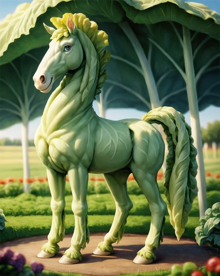 1score_9, score_8_up, score_7_up, intricate details, 
<lora:VegetableCabbage-PonyP-PAseer:1>, cabbage, cjdl, 
1boy(feral furry, 
horse, 
full body, looking at the viewer:2, solo, smiling), detailed background, depth of field, subsurface scattering, 
<lora:ral-chrosc-clr:0.3>, ral-chrosc-clr,
<lora:xl_more_art-full_v1:0.4>,
<lora:add-detail-xl:0.4>