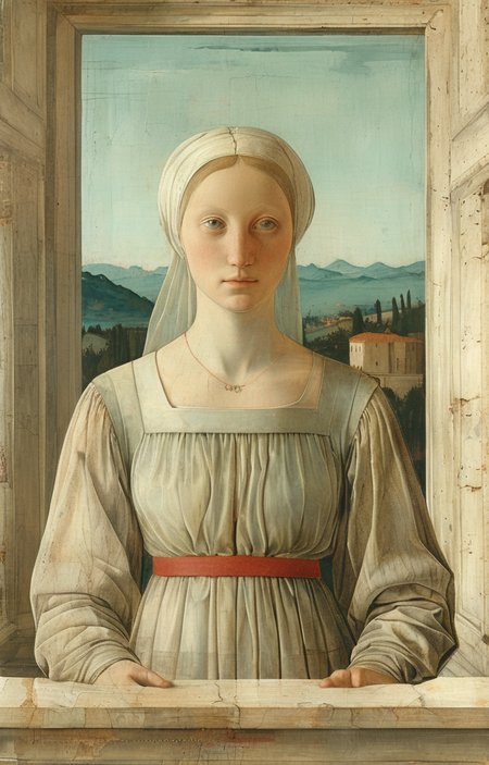 masterpiece,best quality,<lora:tbh194-sdxl:0.9>,illustration,style of Piero della Francesca portrait of family