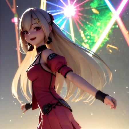 masterpiece, best quality, photorealistic, 3D, shiny_skin, shiny_hair, dynamic angle, beautiful detailed glow, HDR, Rembrandt lighting, colorful refraction, lens flare, bloom, film Reflection, chromatic aberration, light diffusion, public indecency, cowboy shot, deep meaning, physically-based rendering, bright, vibrant, intricate, 1girl,yozakura tama,<lora:yozakura tama:1.0>,  :d