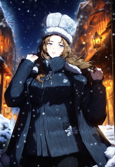 BREAK, 
(score_9, score_8_up, score_7_up, score_6_up, score_5_up, score_4_up), colored image,
BREAK, 
RodionLimbus, long hair, brown hair, blue eyes,
BREAK, 
black coat, black pants, papakha, fur hat,
BREAK, 
standing under the street light, isometric, detailed, detailed eyes, up close view, night, suburbs, winter, lots of snow, soft light, single street light, melancholic, aesthetic