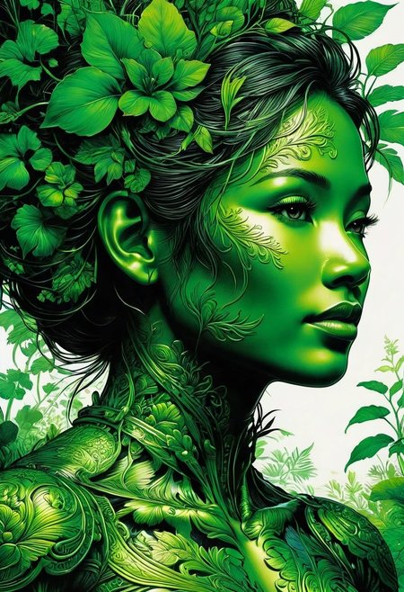 Silhouette Art, breathtaking detailed, masterpiece, lovely, charming, awe-inspiring, radiant, magnificent. glossy. inspiring by ernie chan, imposing, modern bright greens,   reflective surface. expansive, fantastical, film photography style,
<lora:InkArtXL_1.2:0.6> <lora:FaeTastic:0.15> . award-winning, professional,  incredibly lifelike, high contrast, well defined, ink art, line art