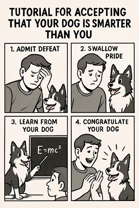 Tutorial for accepting that your dog is smarter than you