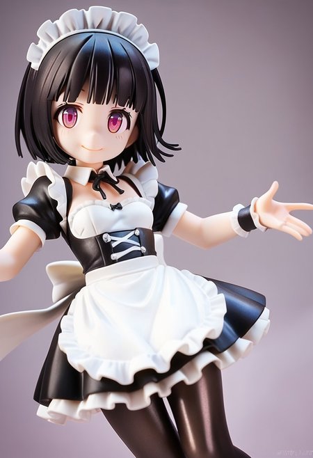 (score_9,score_8_up,score_7_up,score_6_up,score_5_up), 1girl, solo, <lora:chika.pony:1>, chika, black hair, maid costume, pantyhose, black pantyhose, thigh, small breast, shiny skin, looking at viewer, smile,