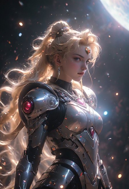 Face Closeup, Headshot, Fight stance, Busty soul knight Sailor Moon, New space age discotheque, Standing in dynamic Action Shot with fists Up, infront of Spaceship window to colorful lunar Eclipse, 
atmospheric haze, Film grain, cinematic film still, highly detailed, high budget, cinemascope, moody, epic, OverallDetail, gorgeous, 2000s vintage RAW photo, photorealistic, candid camera, color graded cinematic, eye catchlights, atmospheric lighting, skin pores, imperfections, natural, shallow dof,
