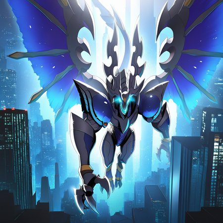 highres, best quality, masterpiece, very aesthetic, newest, year_2024, year_2023, year_2022,<lora:DorugoramonIllustrious:1>, dorugoramon,solo, upper body,flying,wings,cityscape,buildings,glowing eyes,teeth