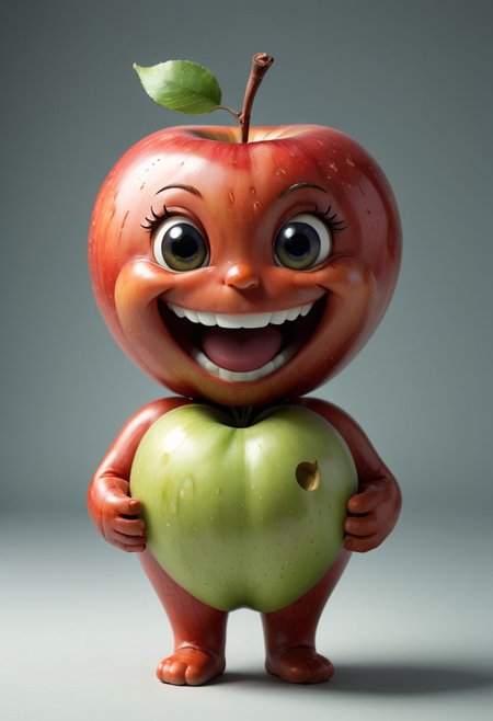 Cute little happy Apple