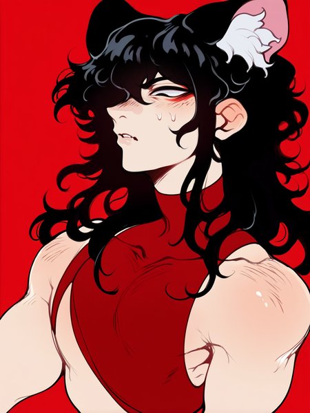 score_9, score_8_up, score_7_up, score_6_up, score_5_up,   <lora:D1zzysp3llsXLP:1> d1zzysp3lls, 1boy, red background, black hair, cat ears, long hair,