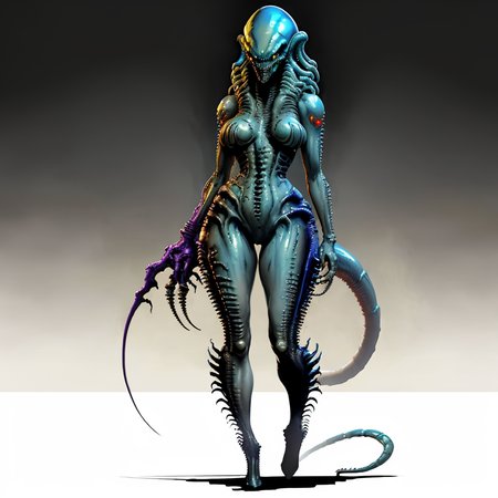<lora:alien3:0.5>  concept art of BIGBADEJO ALIEN_MONSTER, sexy babe as xenomorph by giger