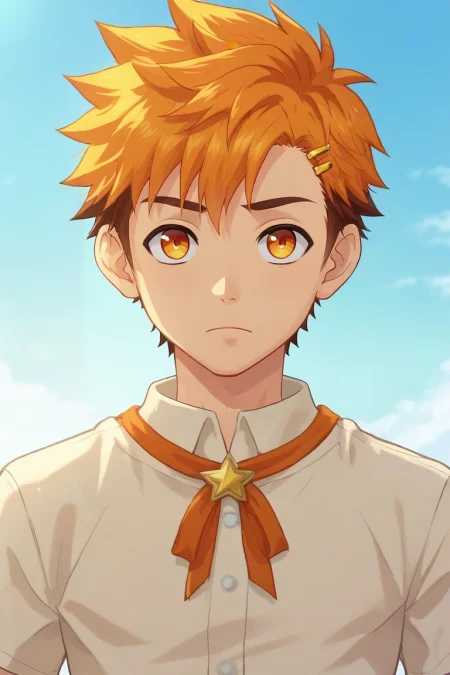 score_9, score_8_up, score_7_up, , rating_safe, , anime screencap, anime coloring, , looking at viewer, , 1boy, solo, male focus, <lora:hiro_akiba_pony:0.94>, hiro_akiba, orange hair, orange eyes, short hair, multicolored hair, brown hair, , , , <lora:sdxl_lightning_8step_lora:1>