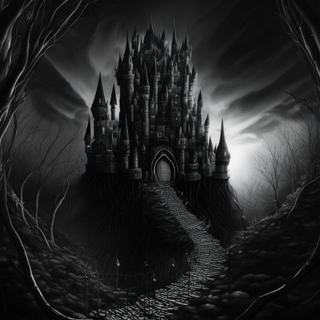 ArsWorldOfDarkness, Giant Castle made of darkness in the middle of a forest