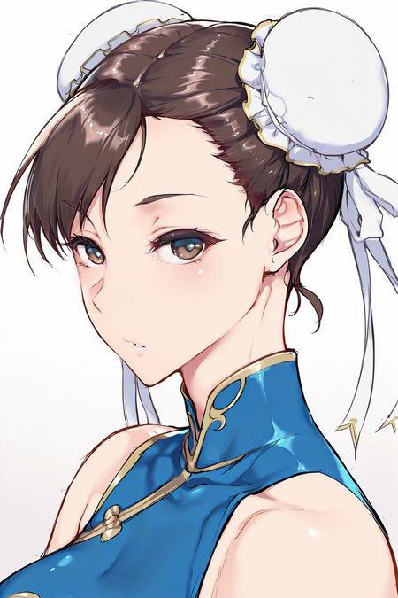 {{amazing quality, best quality, high quality, very aesthetic}}, 1girl, solo, looking at viewer, simple background, chun li
 <lora:Iida-Pochi_Style:1>