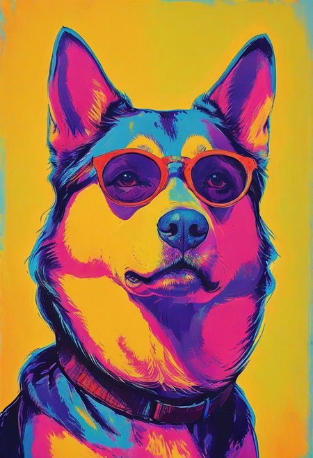 impactful color paint of, a Siberian Husky
Dog breed, wearing dark sunglasses, highly detailed, vibrant colors , 8k, sharp, professional, clear, high contrast, high saturated, , vivid deep blacks, crystal clear