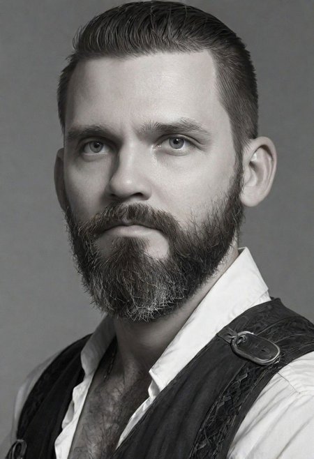 portrait of a bearded man, a black and white drawing of a man with a beard, epic pencil illustration, epic portrait illustration, artgerm craig mullins, martin ansin artwork portrait, by Grzegorz Domaradzki, great digital art with details, by Patrick Pietropoli, highly detailed character design, very coherent. high detail, pirate portrait, epic digital art illustration