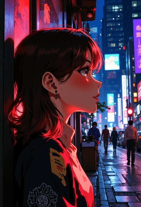 Real Anime art, by Ashley Wood, deep meaningful context backgrounds, young woman,
