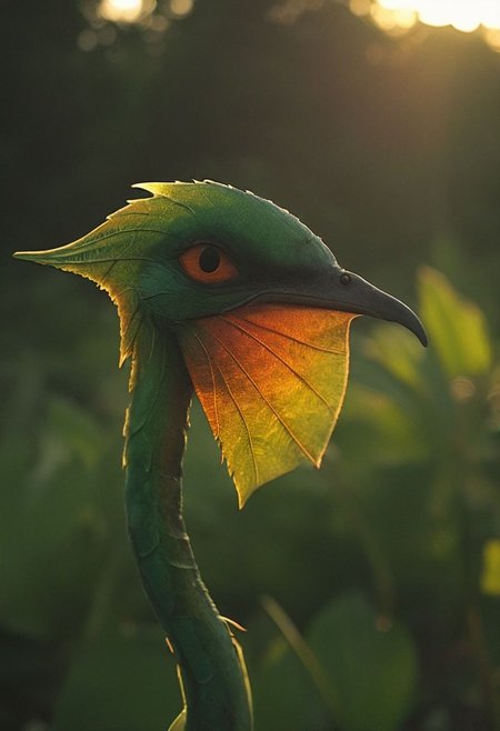 subsurface scattering, small flying plasma dragonlike bird detailed closeup, spread His Large leaf-Wings, spitting fire, infront of Sunset, ral-smoldino, 
atmospheric haze, Film grain, cinematic film still, shallow depth of field, highly detailed, high budget, cinemascope, moody, epic, OverallDetail, 2000s vintage RAW photo, photorealistic, candid camera, color graded cinematic, atmospheric lighting, imperfections, natural, shallow dof