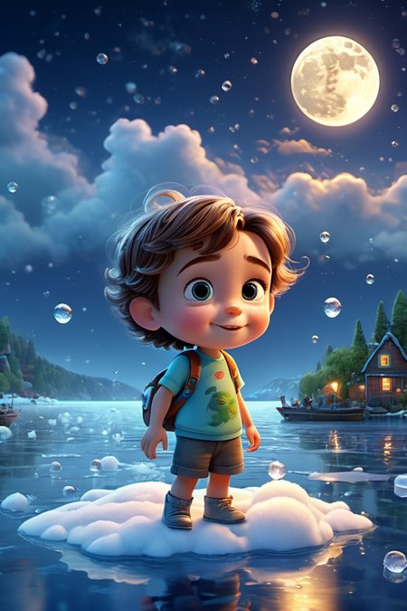 style of Pixar,(There is nothing more toxic or deadly than a human child.),in the style of cute and dreamy,backlight,colorful caricature,:d,smug,naughty_face,<lora:xl_more_art-full_v1:1>,
beautiful detailed glow, detailed ice, beautiful detailed water, (cold full moon), snowflake, (floating cloud:1.2),, (((masterpiece))),(((best quality))),((ultra-detailed)), Hyper Real,Photorealistic,16K,high detail,high resolution