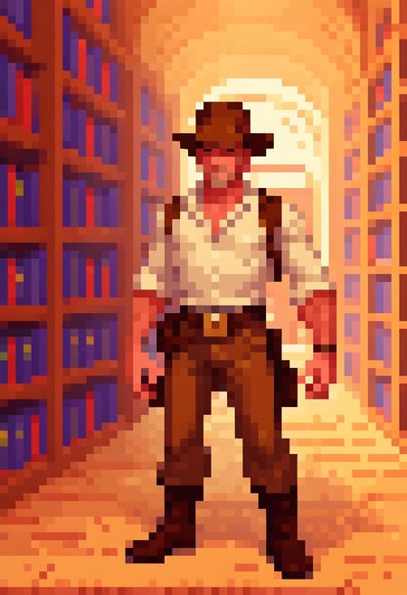 pixel art PixArFK
lucasarts style,  
  indiana jones in a library 
masterpiece, best quality, high quality,