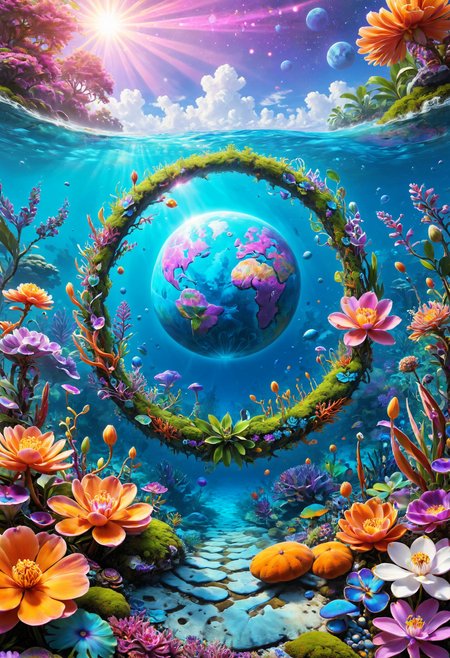 King of world peace, purple aura, laurel wreath
Secure the flora, orchidaceae to fungal spore release
To algaes in the coral reef
Florida orange, Georgia peach, <lora:xl_more_art-full_v1:0.4>,  <lora:MJ52:0.4>, Lens Flare, <lora:Psychedelic:0.8> Psychedelic, <lora:Graffiti_SDXL:0.5> ais-graffiti