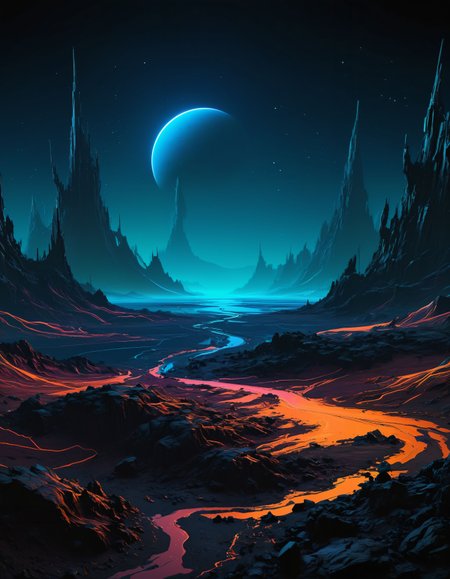 an otherworldly landscape in the style of futuristic techno line art
<lora:xl_more_art-full_v1:0.5> <lora:- SDXL - vanta-black_contrast_V3.0:0.4> <lora:SDXL_black_and_color_Sa_May:0.5> dark, black and color <lora:sss:0.7> sss