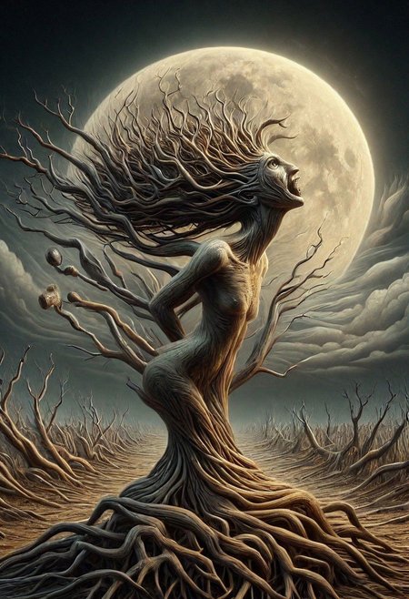 moon ,surreal, rooted, leica, 8k