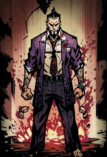 comicish artwork in dgst artstyle, yakuza