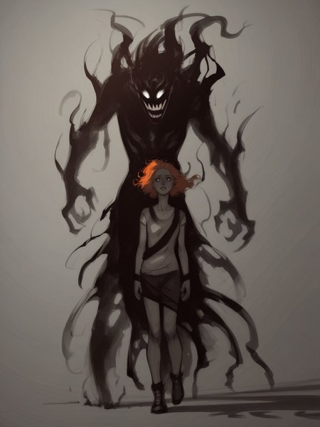 score_9, score_8_up, score_7_up, score_6_up, score_5_up,  <lora:th3d4rkXLP:1> th3d4rk, darkness, shadow, 1girl, ginger hair, monochrome,