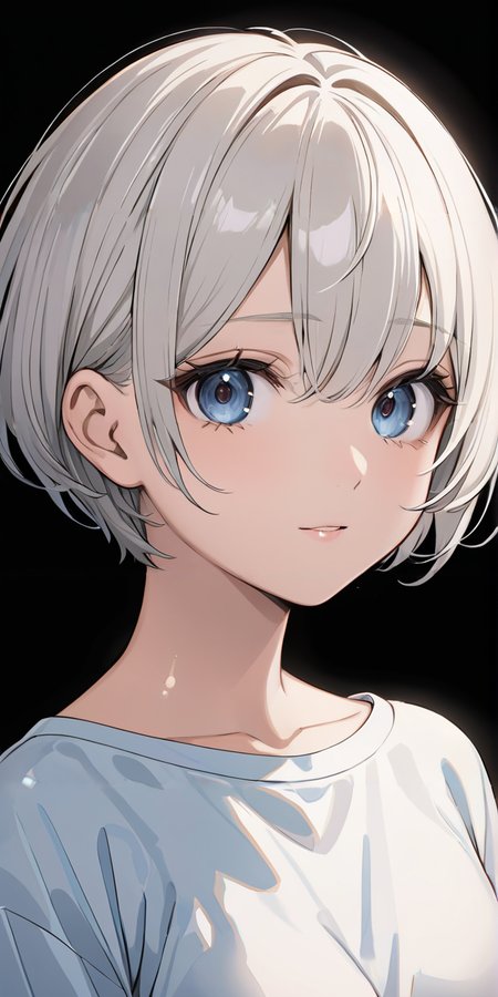 masterpiece,ultra-detailed,best quality,8K,illustration,cute face,clean skin ,shiny hair,girl,ultra-detailed-eyes,simple background, <lora:add-detail-xl:1>  <lora:short bob hair_XL_V1.0:1> short bob hair,short hair