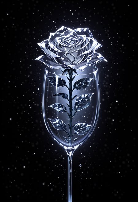 subonari, negiwo, nekomimipunks,
(very awa, masterpiece, best quality:1.2), general, lineart:1.2, genshin impact,
close-up,T plant focus, (glass rose:1.5), transparent rose, see-through rose, transparent object, see-through object, no humans, BREAK
iridescent:1.2, 1r1d3sc3nc3,chromatic abberation, light particles, black background, (shiny, abstract:0.7), underlighting:1.2, 
<lora:NOOB_vp1_detailer_by_volnovik_v1:0.7>  <lora:1r1d3sc3nc3XL:0,6> <lora:spo_sdxl_10ep_4k-data_lora_webui:1>
