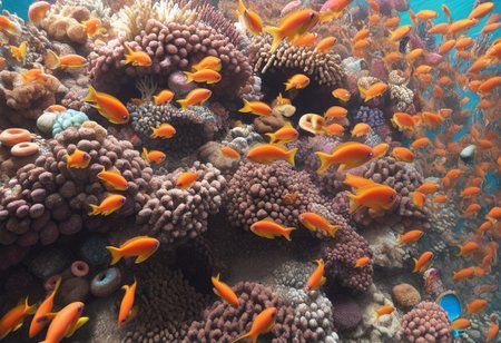 d0nu71f13d, made of doughnuts,  donut reef, coral, fish, underwater, seahorse