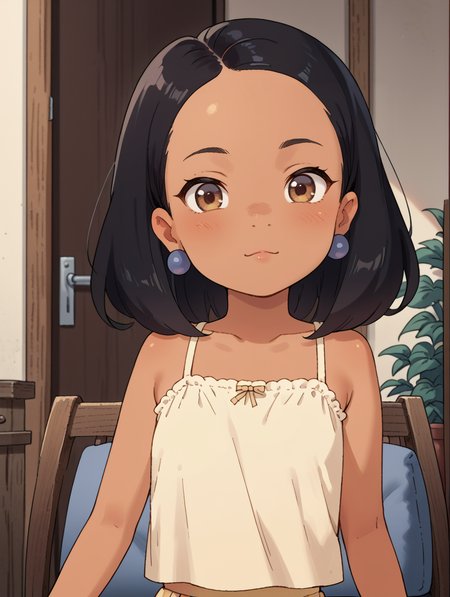 score_9,score_8_up,score_7_up, cartoon,
 <lora:Minh_Souphanousinphone_King_of_the_Hill_COMMISSION:1> minh,
small body, thin body, short, cute,
1girl, dark skinned female, black hair, brown eyes, earrings, flat chest, looking at viewer,
 <lora:1StS_age_slider_v1_initial_release2:-4>