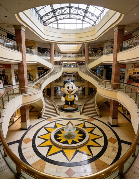 retro shopping mall atrium