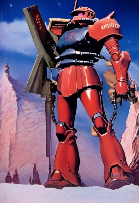 score_9, score_8_up, score_7_up, source_anime, cowboy shot, side view, BREAK, ( garma_zaku, pink monoeye, one eye, looking to the side, holding rifle in both hands, ) 1mech, mech focus, solo, BREAK, snow, ice, ice mountains, dark blue violet sky, night time, starry sky, Realistic, Relaxed, Moonlit, beautiful detailed supreme quality color intricate, dynamic dramatic beautiful full taking, contemporary fine detail, highly detail, dynamic background, positive emotional, background curving upwards,